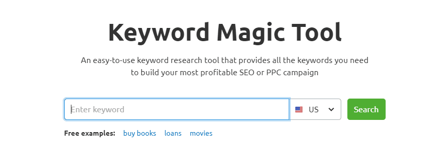 SEMrush Keyword Magic Tool