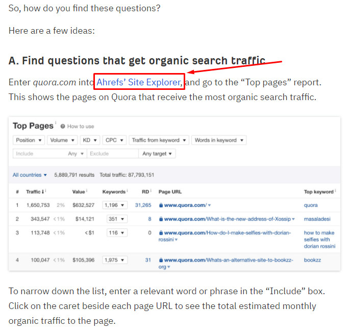 Ahrefs using product-led content
