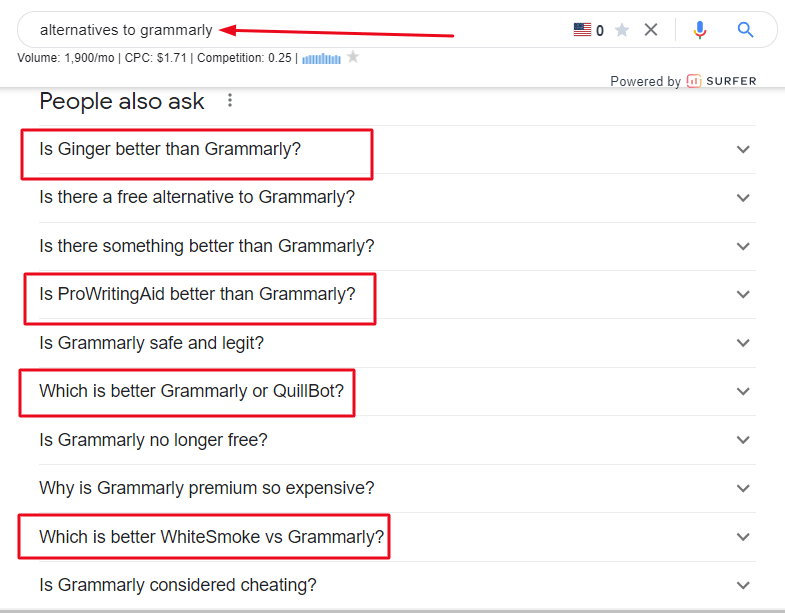 Google PAA box example