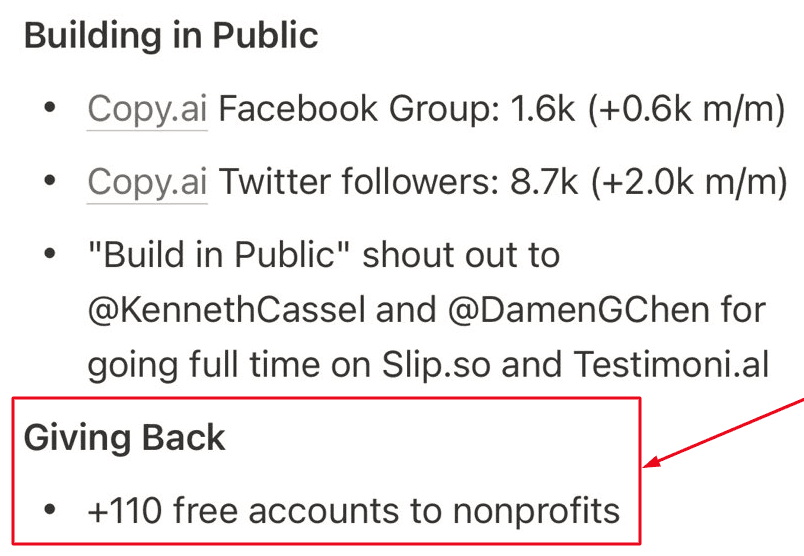 Copy AI free access to non-profits