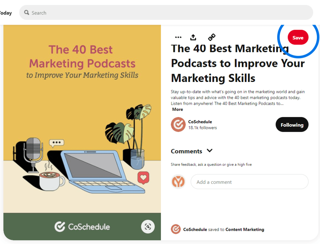 Coschedule Content Marketing Pin 1