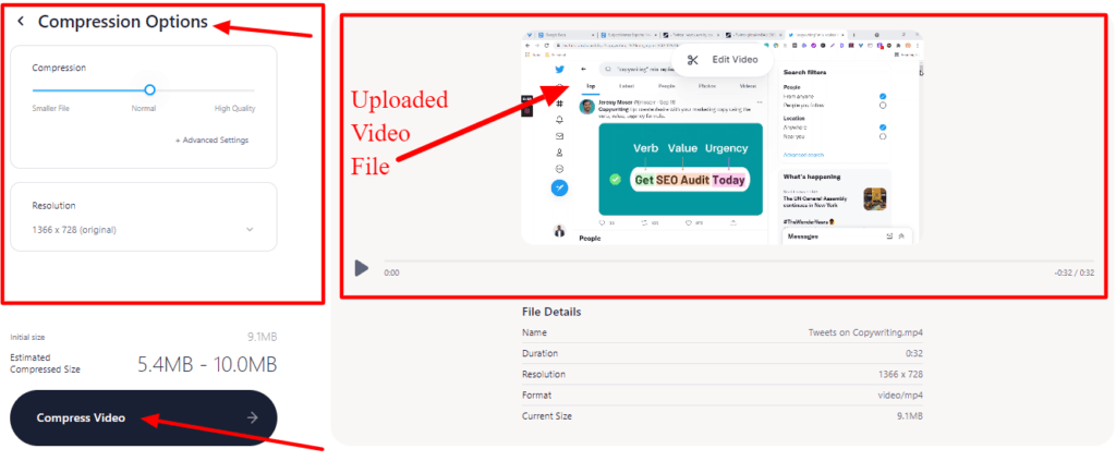 uploaded video file