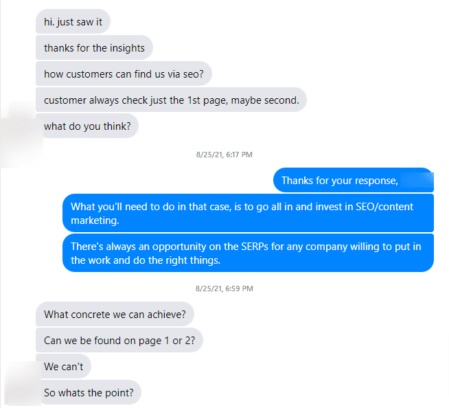 chat with a client