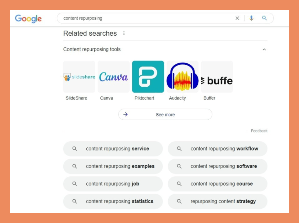 google search content repurposing 2