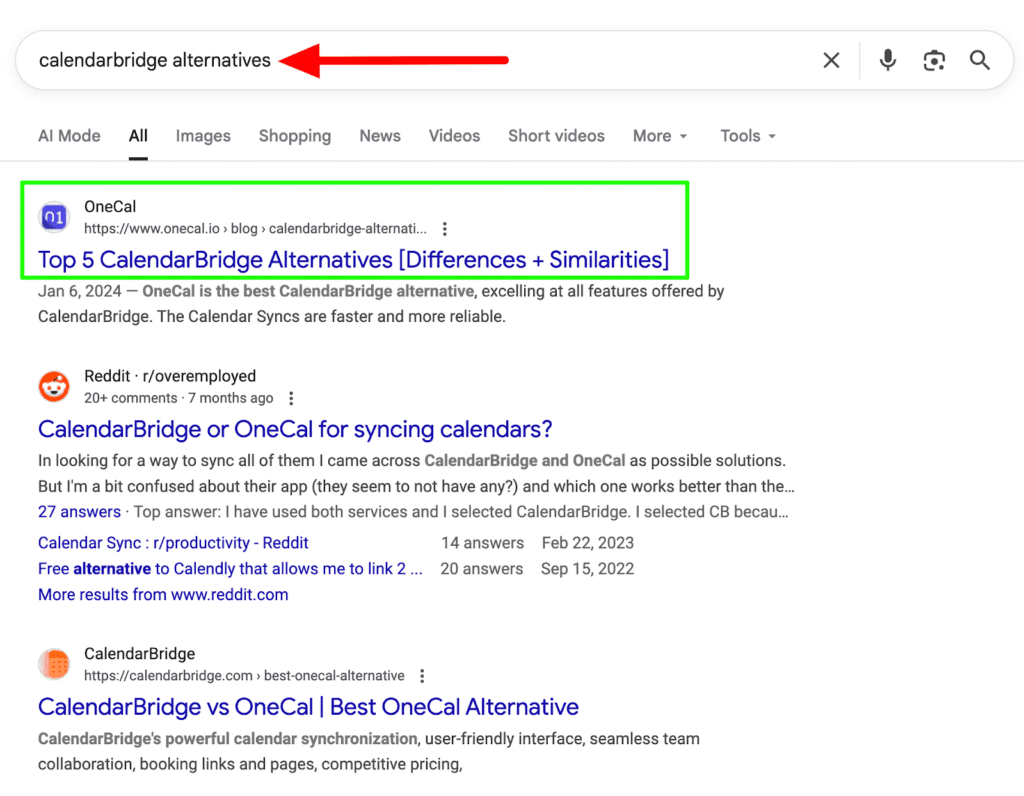 google search keyword "calenderbridge alternatives"