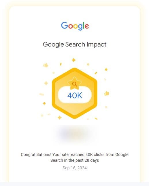 Google Search Impact star badge