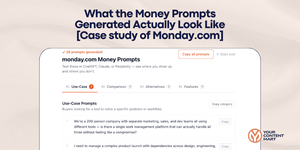Case Study of Money Prompts Generated Actually Look Like